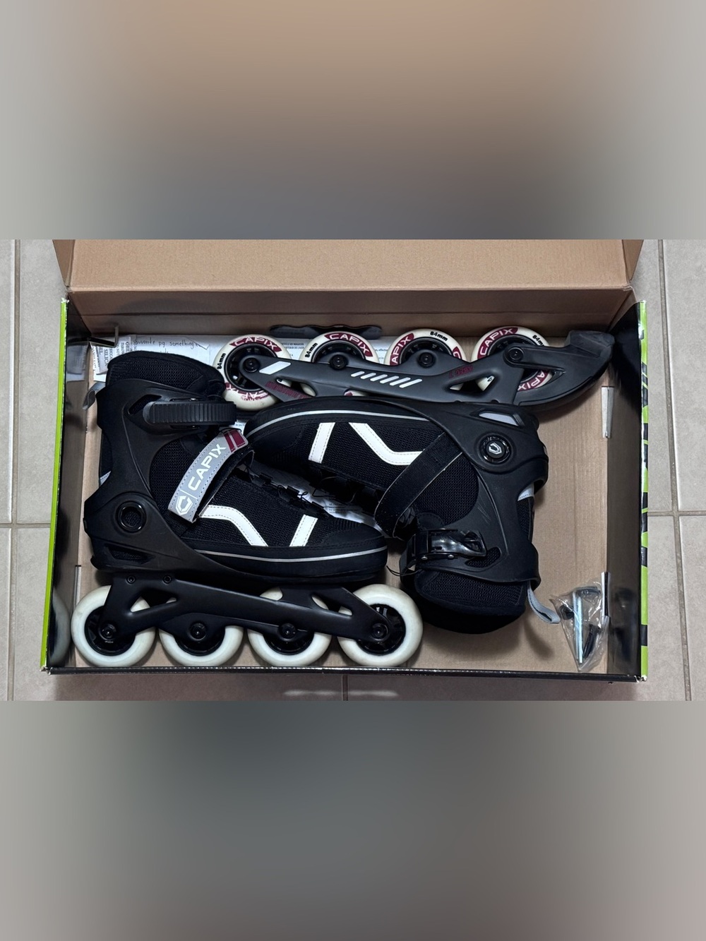Women's Black Inline Skates with White Accents